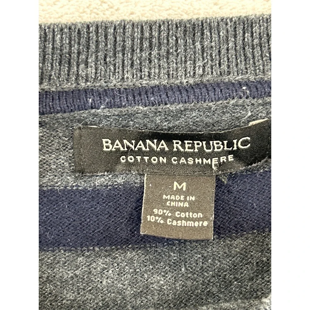 Banana Republic Sweaters Lot Mens M Striped Colorblock 1/4 Zip‎ Cotton Cashmere